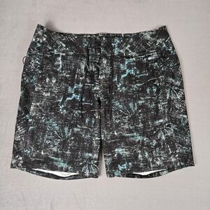 Lululemon Current State Board Short 9" Mens 36‎ Green Black Unlined Swim Short